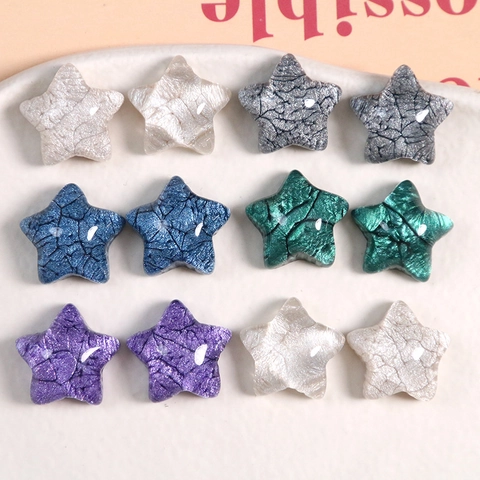 Mini Stella in Resina Accessori Fai da Te Brillantini Trama Crepata Ciondoli a Stella a Cinque Punte per Orecchini Fermagli per Capelli Decorazione Custodia Telefono