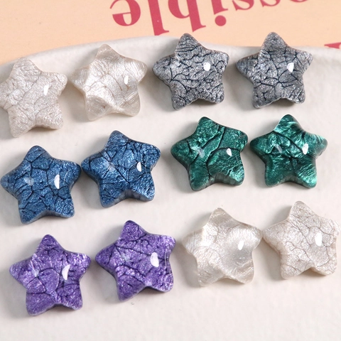 Mini Stella in Resina Accessori Fai da Te Brillantini Trama Crepata Ciondoli a Stella a Cinque Punte per Orecchini Fermagli per Capelli Decorazione Custodia Telefono