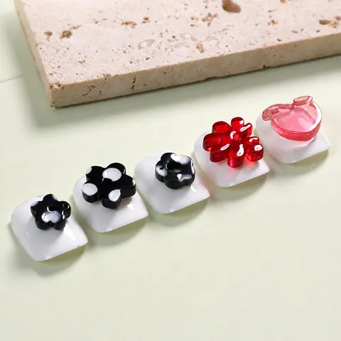 DIY Resina Dijes Flor Melocotón Patrón de Lunares Para Fabricación de Joyas Nail Art Funda de Teléfono Decoración Accesorios Pinza de Pelo Material Hecho a Mano
