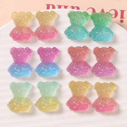 Accessori Fai da Te in Resina a Forma di Orsetto di Zucchero Cartone Animato Sfumato Trama Smerigliata per Gioielli Cover