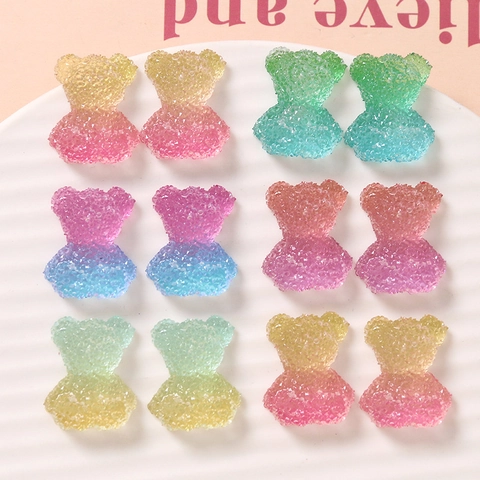 Accessori Fai da Te in Resina a Forma di Orsetto di Zucchero Cartone Animato Sfumato Trama Smerigliata per Gioielli Cover