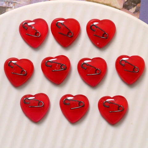 Creativi Ciondoli a Cuore in Resina Rossa Fai da te Con Design a Graffetta per Creazione di Gioielli Clip per Capelli Decorazione Custodia Telefono