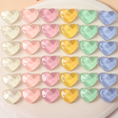 Διαφανή Resin Charms Καρδιά με Κυματισμό Νερού για DIY Σκουλαρίκια Κλιπ Μαλλιών Διακόσμηση Θήκης Κινητού Cabochons Καρδιά