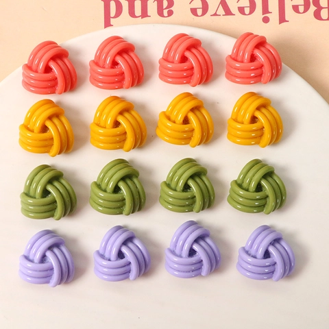 Accessoires en Résine de Triangle à Texture Tissée de Style Coréen pour Boucles d'Oreilles DIY Épingles à Cheveux Coques de Téléphone