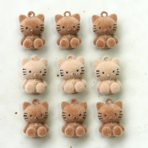 Cute Flocked Cat Stud Earrings Cartoon Animal DIY Jewelry Accessories Flocking Cat Earring For Women Kids Jewelry Making