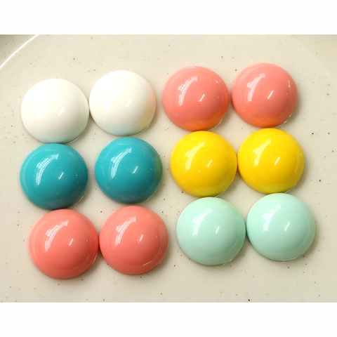 Colorati Cabochon Tondi in Resina Retro Piatto per Fai da Te Creazione Gioielli Decorazione Cover Telefono Accessori