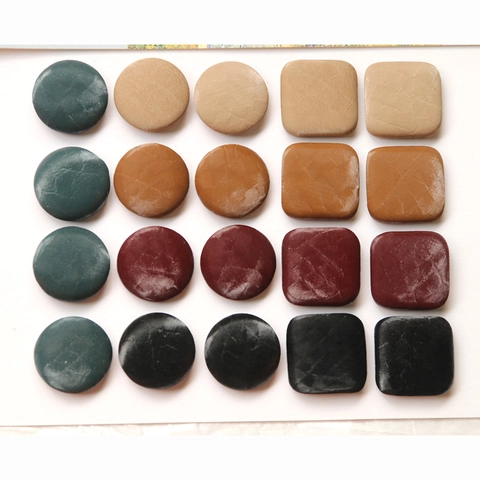 Retro Snake Skin Velvet Round Square Buttons DIY Jewelry Findings Hair Clip Coat Sewing Materials For Women Accessories