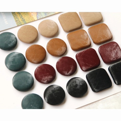 Retro Snake Skin Velvet Round Square Buttons DIY Jewelry Findings Hair Clip Coat Sewing Materials For Women Accessories