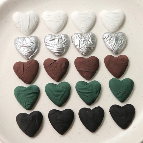 Vintage Heart Shaped Cloth Wrapped Buttons For DIY Jewelry Making Apparel Sewing Accessories Fabric Craft Decoration