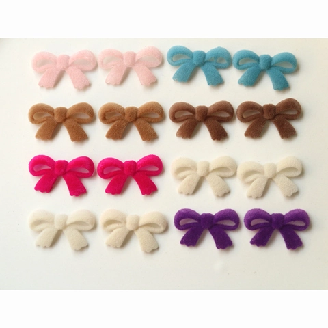 Metal Flocking Bowknot Charms For DIY Earrings Hair Clips Phone Cases Vintage Colorful Flocked Bow Jewelry Making Accessories