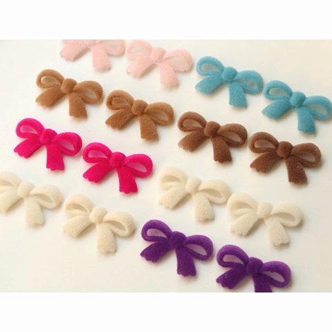 Metal Flocking Bowknot Charms For DIY Earrings Hair Clips Phone Cases Vintage Colorful Flocked Bow Jewelry Making Accessories