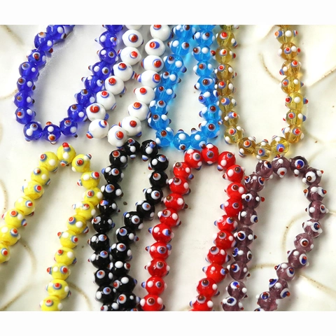 Χειροποίητες Χάντρες Lampwork 8mm Αστείες Μάτι Πουά Πολύχρωμες Χάντρες για DIY Κατασκευή Κοσμημάτων Σκουλαρίκια Αξεσουάρ Θηκών Κινητών