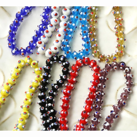 Χειροποίητες Χάντρες Lampwork 8mm Αστείες Μάτι Πουά Πολύχρωμες Χάντρες για DIY Κατασκευή Κοσμημάτων Σκουλαρίκια Αξεσουάρ Θηκών Κινητών