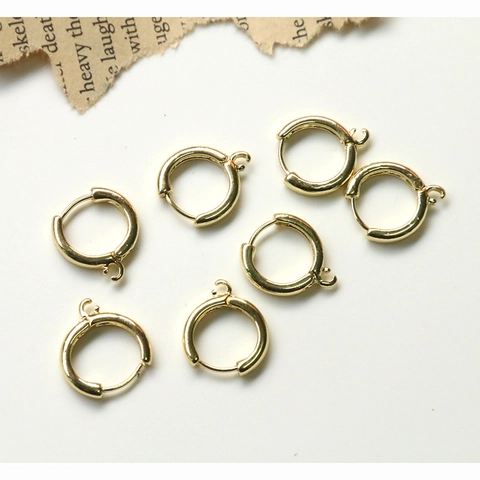 Fabrication de Bijoux DIY Métal Plaqué Or Rond Créoles d'Oreille Avec Œillet Anneaux de Jonction Ouverts Pour Accessoires de Boucles d'Oreilles Artisanales