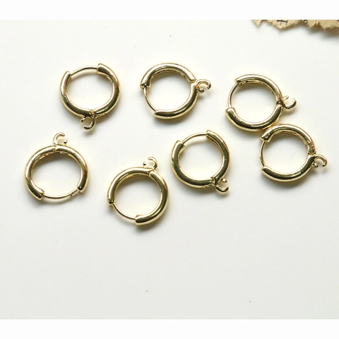 Fabrication de Bijoux DIY Métal Plaqué Or Rond Créoles d'Oreille Avec Œillet Anneaux de Jonction Ouverts Pour Accessoires de Boucles d'Oreilles Artisanales