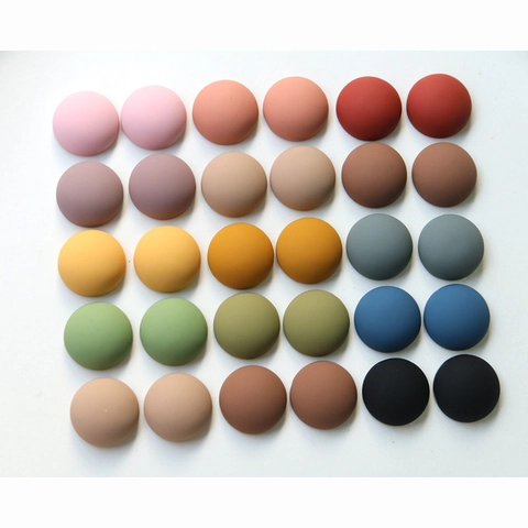 DIY Resin Matte Rubber Paint Round Square Cabochons Earring Findings For Phone Case Jewelry Making Accessories