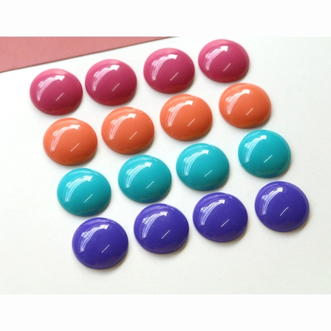 Resin Semi-Spherical Flatback Cabochons Klein Blue Solid Color Beads For Jewelry Making Phone Case Deco Handcrafted Parts