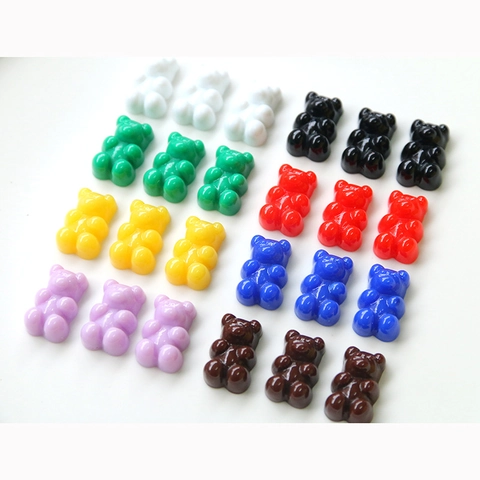 Resin Gummy Bear Charms Cartoon Candy Color Bear Patches For DIY Earring Hair Clip Phone Case Decor Handmade Accessories