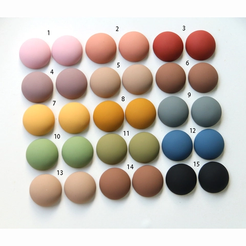DIY Resin Matte Rubber Paint Round Square Cabochons Earring Findings For Phone Case Jewelry Making Accessories