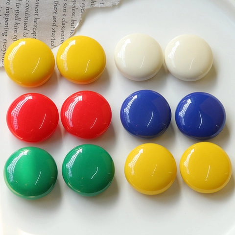 Accessori Cabochon a Sfera Rotonda Piatta Colorati in Resina Fai da Te per Orecchini Fermagli per Capelli Decorazione Cover Cellulare Artigianato Coreano