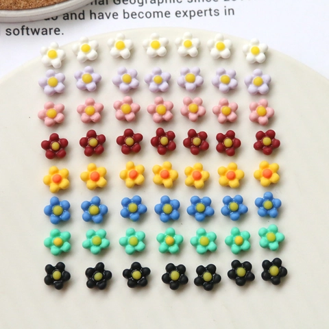 Japanese Style Resin Sun Flower Five Petal Charms For DIY Earrings Phone Case Decor Nail Art Jewelry Making Accessories