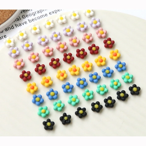 Japanese Style Resin Sun Flower Five Petal Charms For DIY Earrings Phone Case Decor Nail Art Jewelry Making Accessories