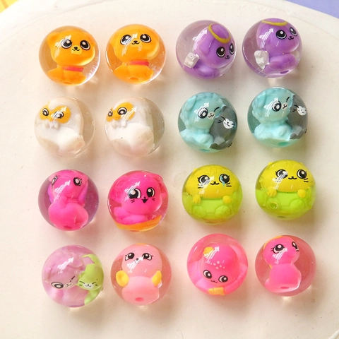 Dreamy Transparent Resin Ball Charms With Cartoon Dog Cat Animals Inside For DIY Jewelry Earring Making Phone Case Decor