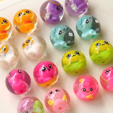 Dreamy Transparent Resin Ball Charms With Cartoon Dog Cat Animals Inside For DIY Jewelry Earring Making Phone Case Decor