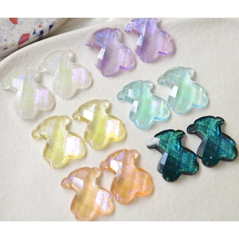 Dijes de Oso de Resina con Brillo Facetado para Fabricación de Joyas DIY Pendientes Pinzas para el Cabello Colgantes de Resina de Animales