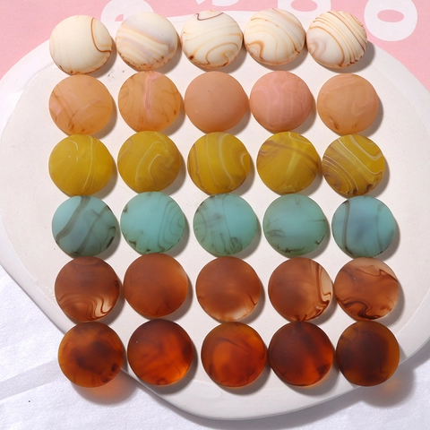 Vintage Marmormuster Gefrostete Runde Halbball Cabochons Aus Harz DIY Ohrringe Haarnadel Zubehör Schmuckherstellung