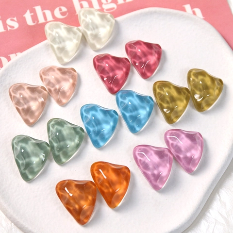 Ins Style Water Ripple Triangle Resin Patches Colorful DIY Accessories For Earring Hairpin Phone Case Decoration Multi Color