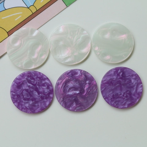 DIY Acrylic Round Beads Iridescent Marble Pattern Flatback Disc For Earrings Hair Accessories Phone Case Jewelry Making