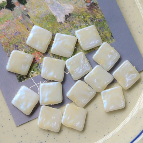 Japanese Style Artificial Pearl Square Piece Acrylic DIY Beads For Earrings Hair Accessories Necklace Making Jewelry Finding