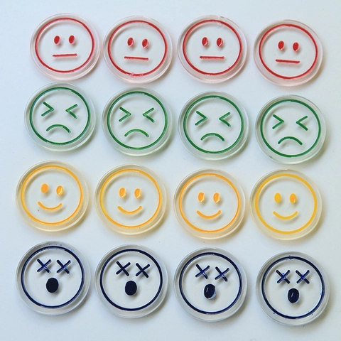 DIY Resin Smiley Face Round Flatback Cabochons Cute Translucent Expression Charms For Earrings Hair Accessories Phone Case Material