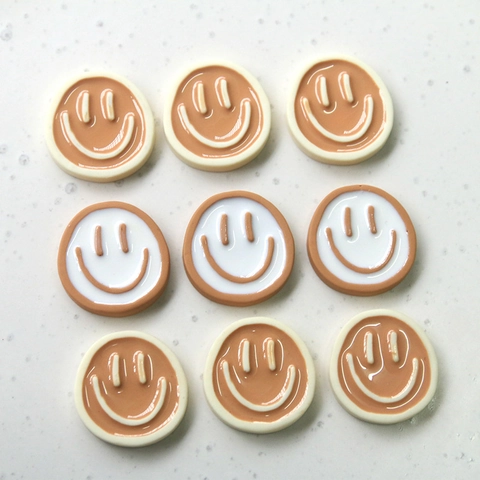 Cute Resin Smiley Face Round Disc DIY Craft Accessories For Jewelry Making Hairpin Phone Case Decor Resin Crafting Supplies