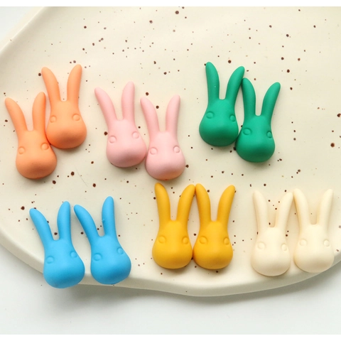 Cartoon Hase Harz DIY Zubehör Matte Bunte Tier Patches Für Haarklammern Handyhülle Dekoration Schmuckherstellung