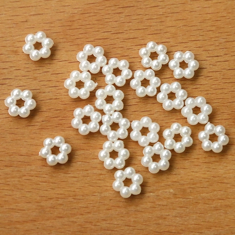 Retro Flower Artificial Pearl Hollow Beads Acrylic DIY Jewelry Accessories For Earrings Hair Clips Phone Case Decoration Jewelry