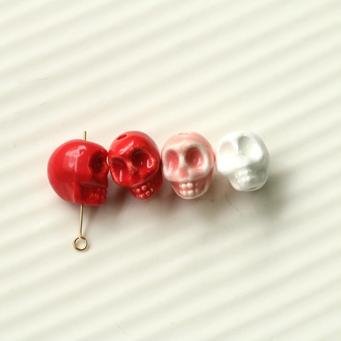 Gothic Halloween Skull Ceramic Beads For DIY Jewelry Making Earrings Pendant Phone Case Decor Dark Style Handmade Skeleton Charms