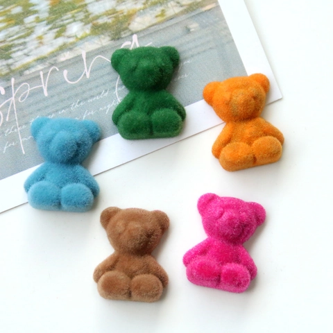 Simpatici Ciondoli a Forma di Orsetto Fai da Te in Acrilico Floccato per Creazione Gioielli Fermagli e Decorazione Cover