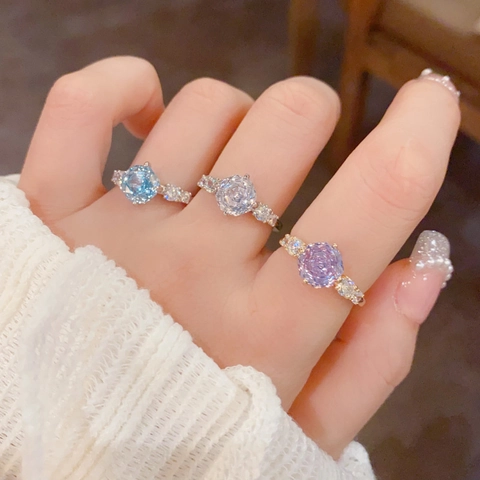 Elegant Rose Flower Zirconia Open Ring For Women 14K Gold Plated Copper Adjustable Band Korean Fashion Jewelry Finger Ring