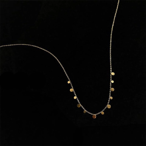 Minimalistische Titanstahl Vergoldete Halskette Für Damen Kleine Runde Scheibe Anhänger Schlüsselbein Kette Schmuck Geschenk
