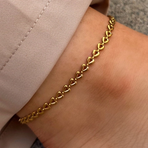 Edelstahl 18K Vergoldet Fußkettchen Für Damen Vintage Figaro Box Seilkette Herz Künstliche Perle Strand Schmuck Fußkette