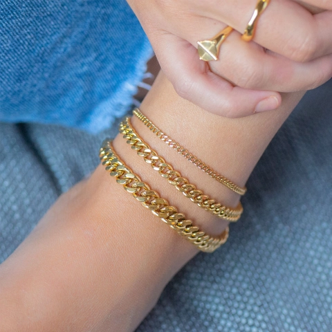 Damen 18K Vergoldet Edelstahl Panzerkette Fußkettchen Einfach INS Stil Sommer Strand Schmuck Für Damen