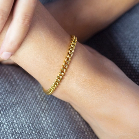 Damen 18K Vergoldet Edelstahl Panzerkette Fußkettchen Einfach INS Stil Sommer Strand Schmuck Für Damen