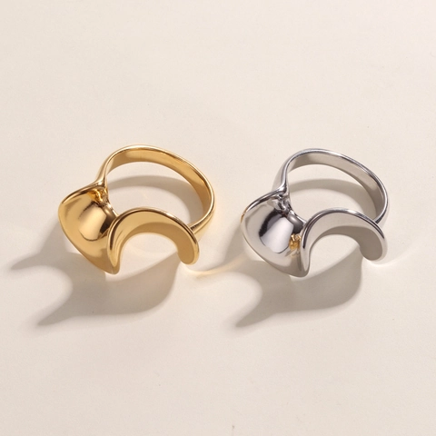 Minimalistischer S-Form Ring Aus Edelstahl Für Damen Gold Silber Überzogen Geometrischer Abstrakter Fingerring Modeschmuck