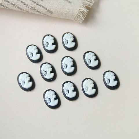 Vintage Oval Lady Portrait Cameo Resin Pendants Relief Findings For DIY Jewelry Making Handmade Earring Ring Accessories