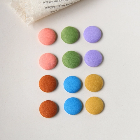 Minimalist Round Fabric Covered Buttons For Clothing DIY Jewelry Accessories Handmade Colorful Cloth Button Sewing Supplies