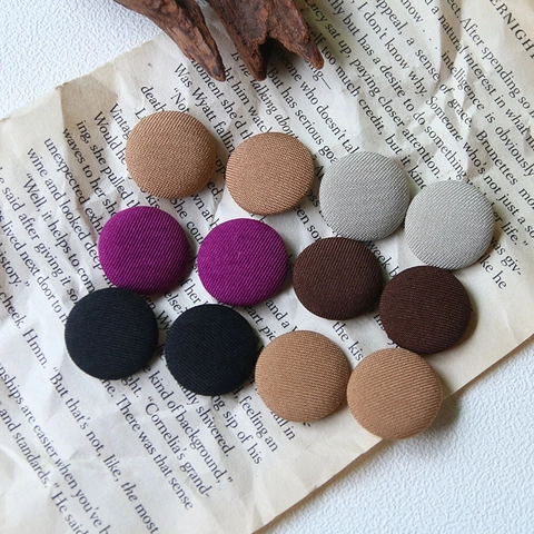 Vintage Round Fabric Covered Buttons Twill Weaving Cloth Buttons For DIY Sewing Suits Coats Clothing Accessories