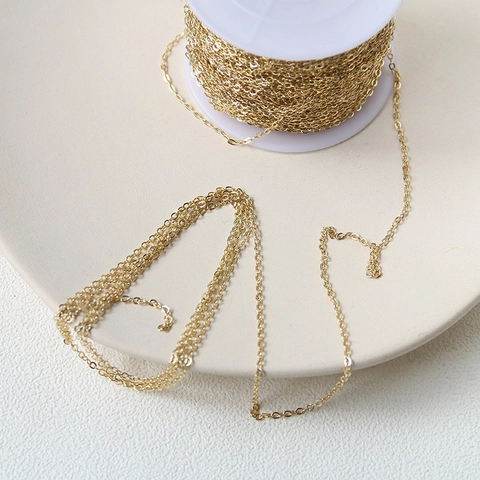 Gold Plated O-Chain Jewelry Link Accessories For Necklace Bracelet DIY Making Minimalist Metal Chain Findings