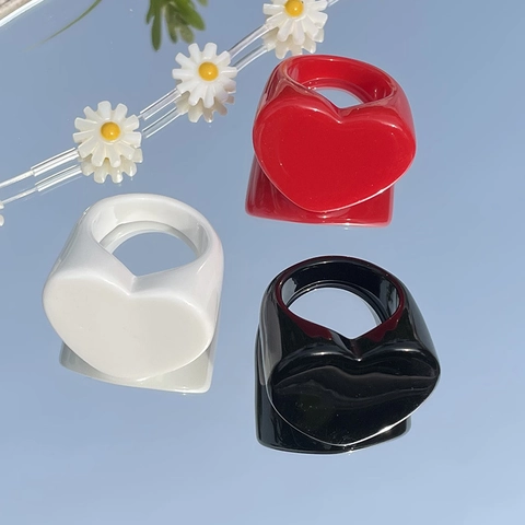 Mode Hars Hart Ring Effen Kleur Gepolijste Vinger Ring Voor Vrouwen Zoete DIY Sieraden Accessoire Materiaal